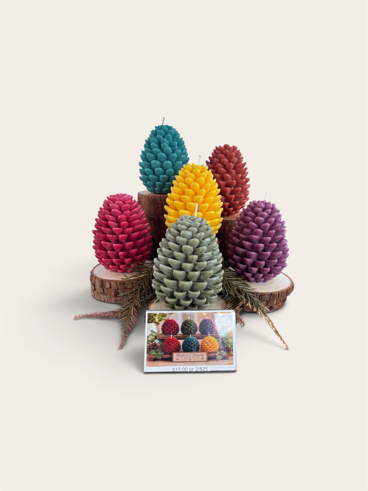 Holiday Pinecones                 $17 each or 2/$30